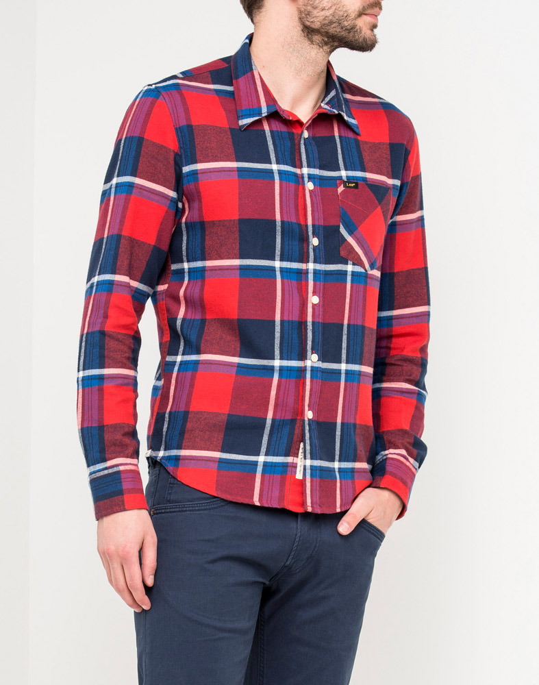 CAMISA LEE CUADROS CO. ROJO