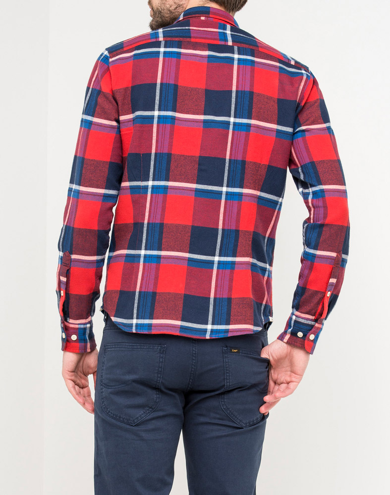 CAMISA LEE CUADROS CO. ROJO