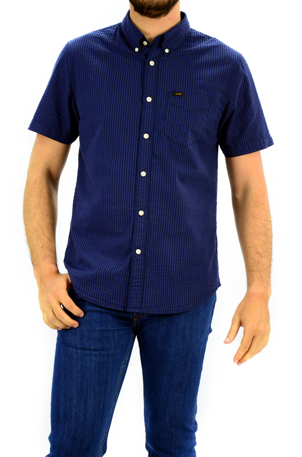 CAMISA LEE BUTTON DOWN NAVY DROP