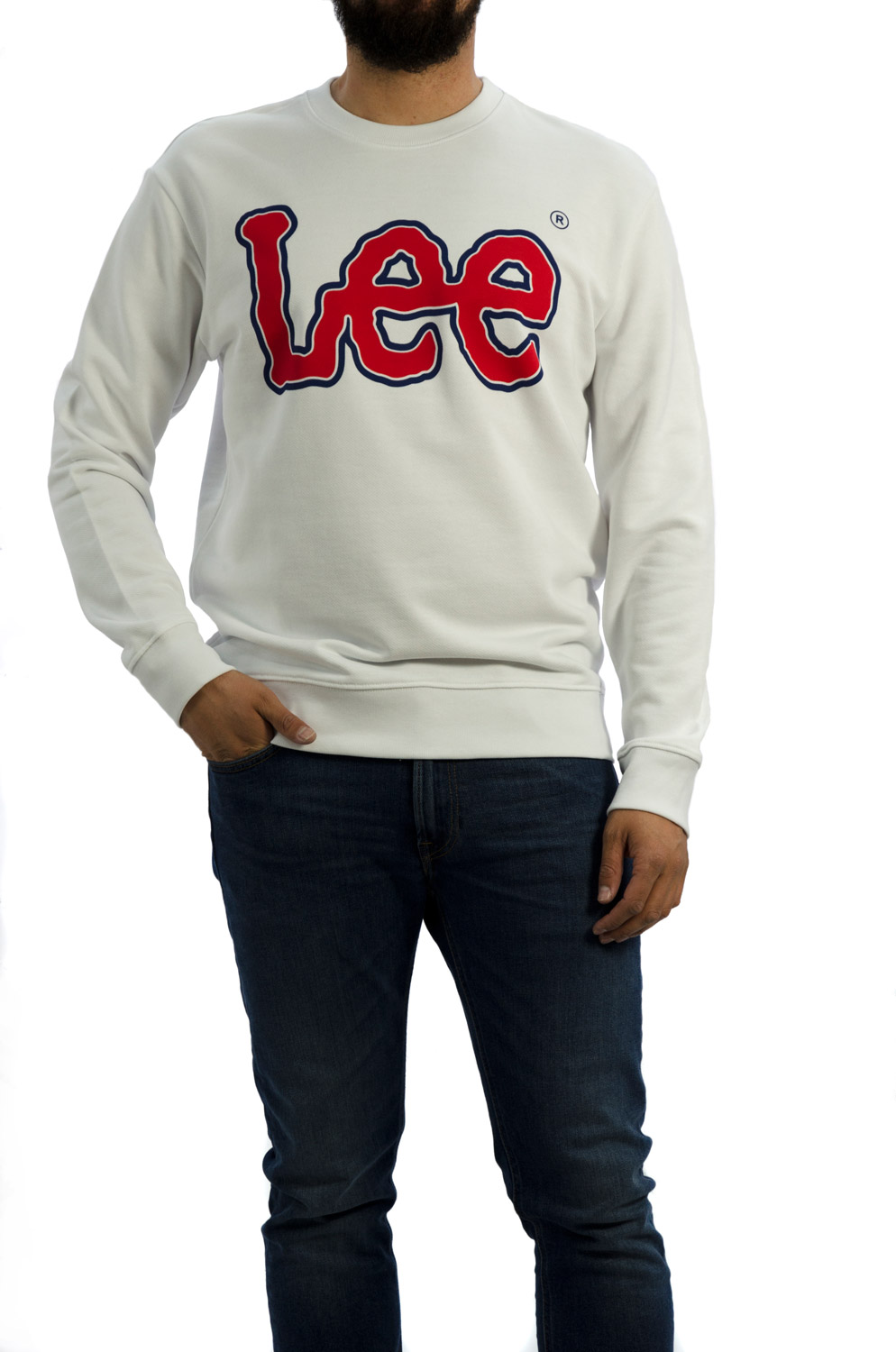 SUDADERA LEE LOGO SWS WHITE