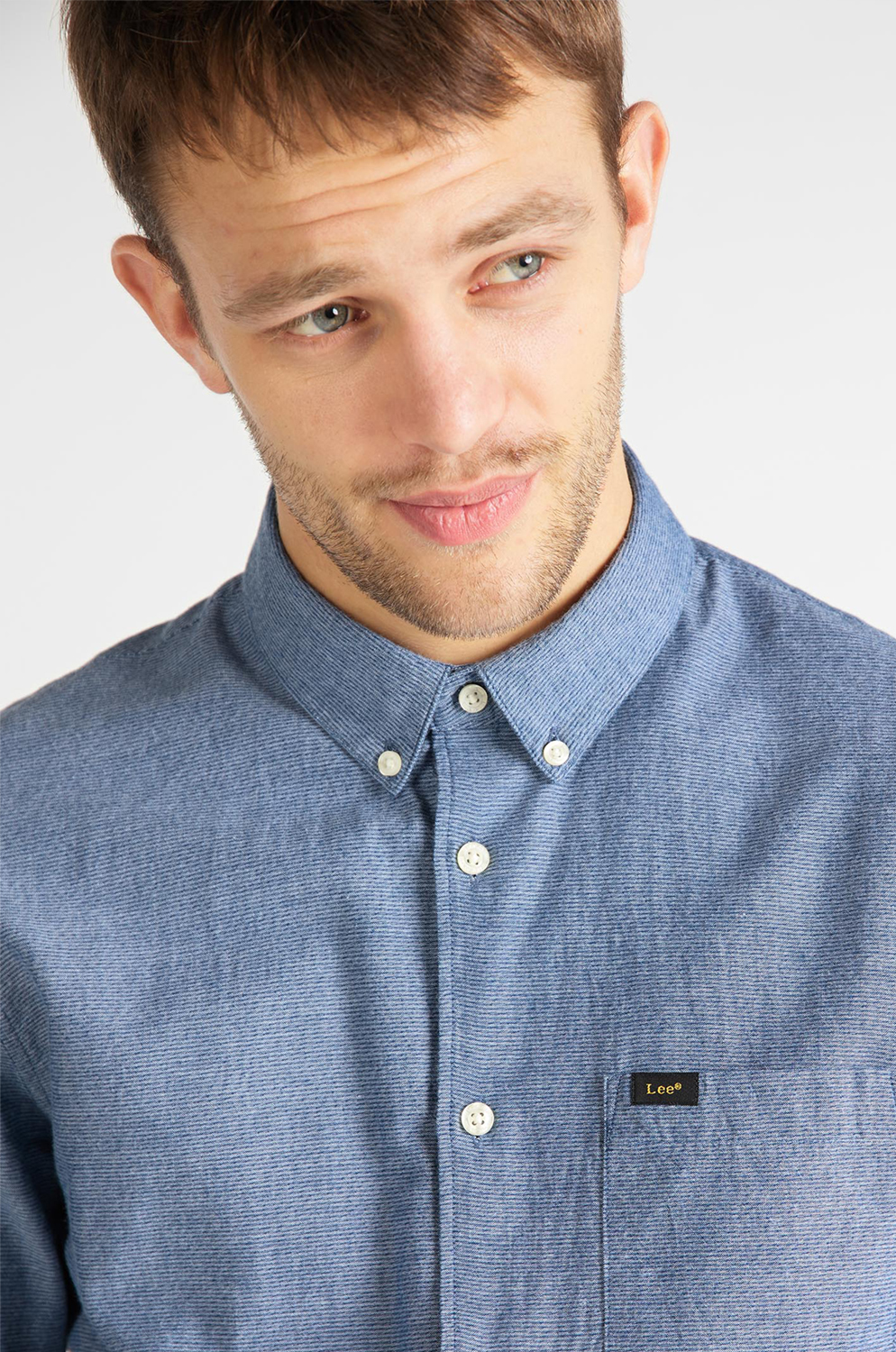 CAMISA LEE SLIM BUTTON DOWN WASHED BLUE