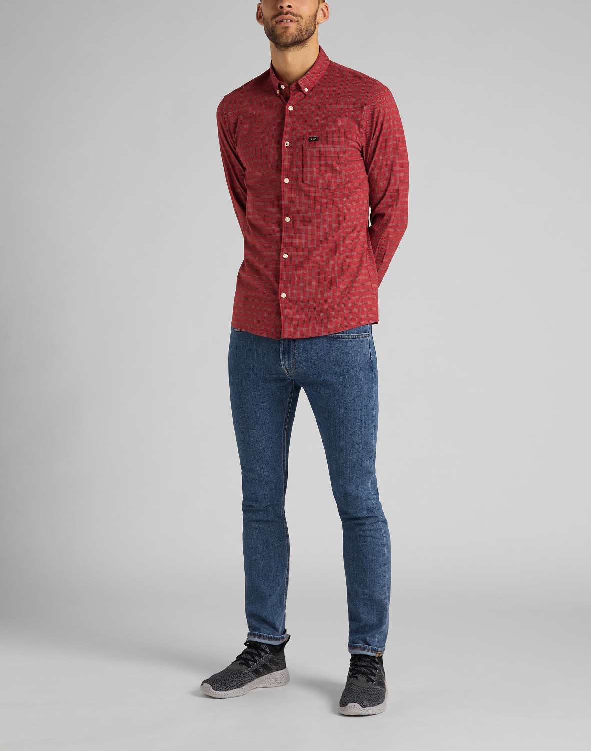 CAMISA LEE SLIM BUTTON DOWN RED OCHRE