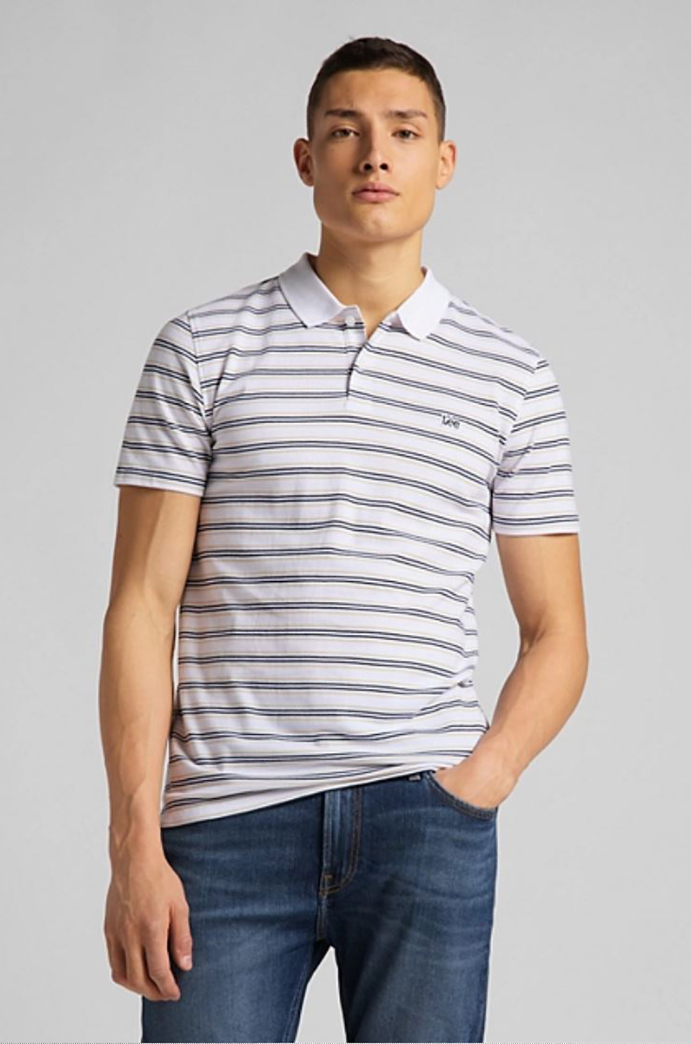 Camisero Lee Stripy Polo White