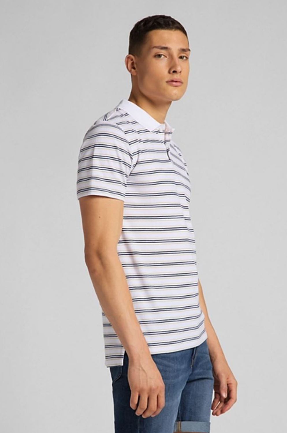 Camisero Lee Stripy Polo White