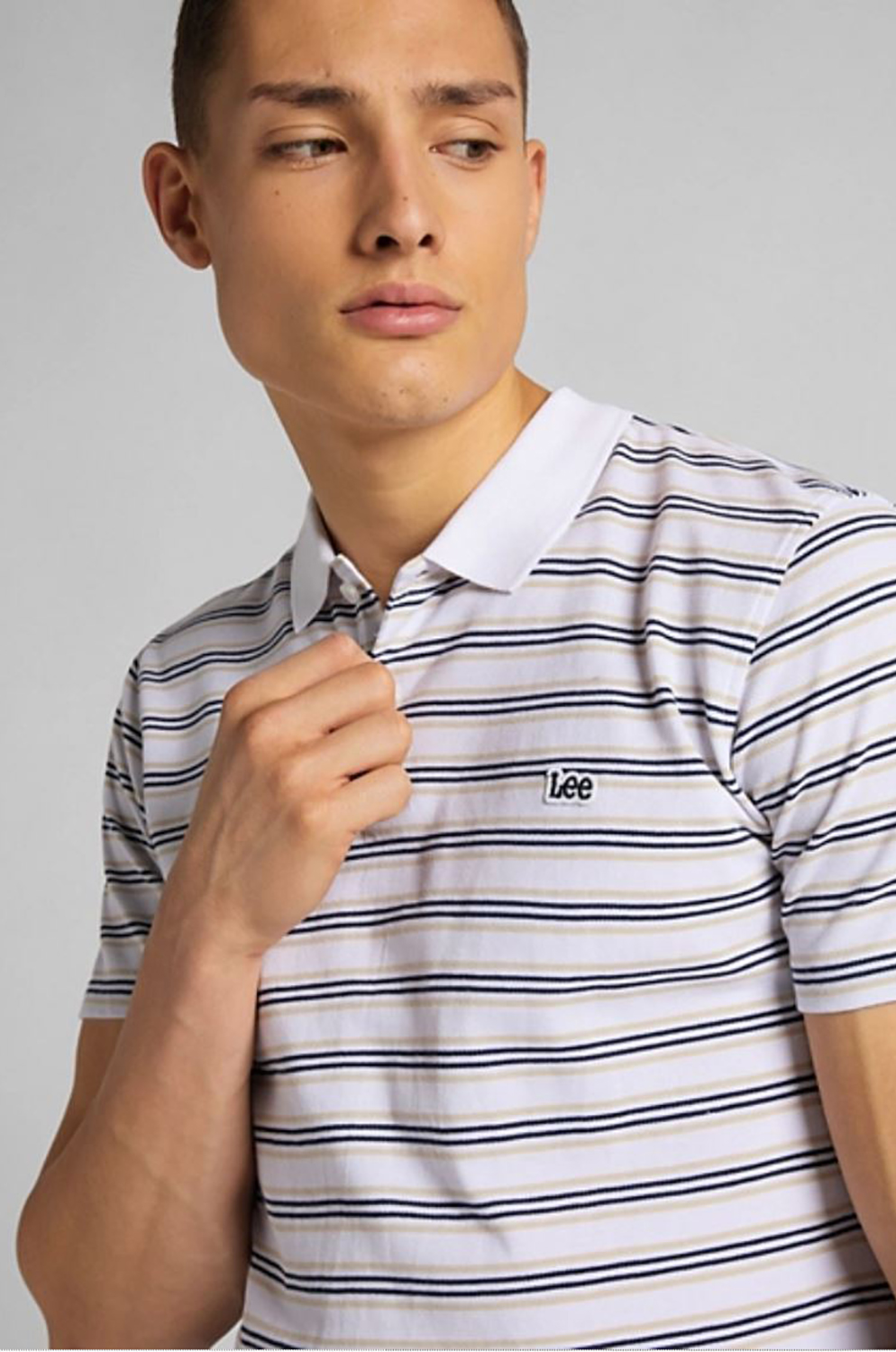 Camisero Lee Stripy Polo White