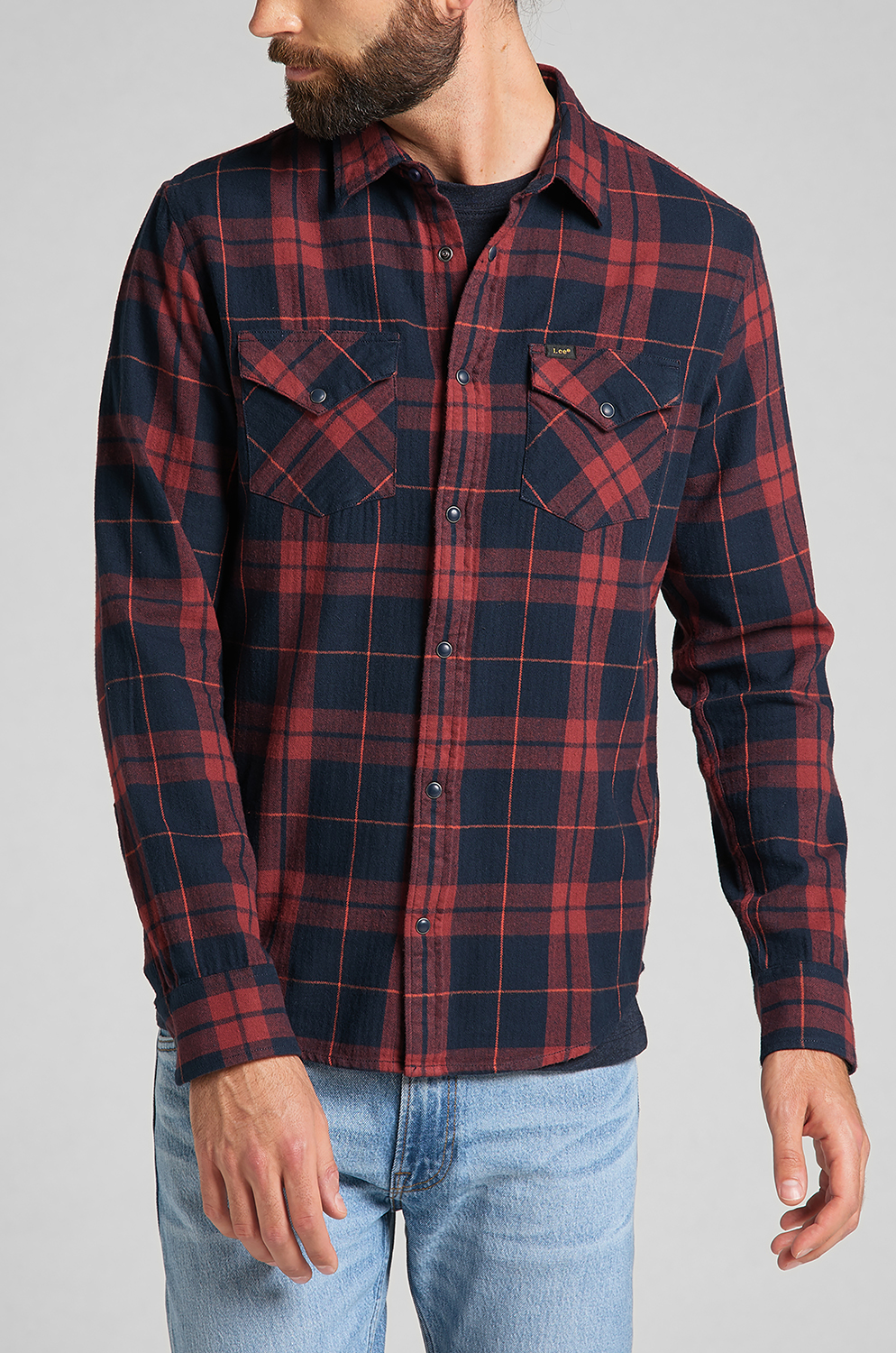 Camisa Lee Clean Reg Western Fired Brick