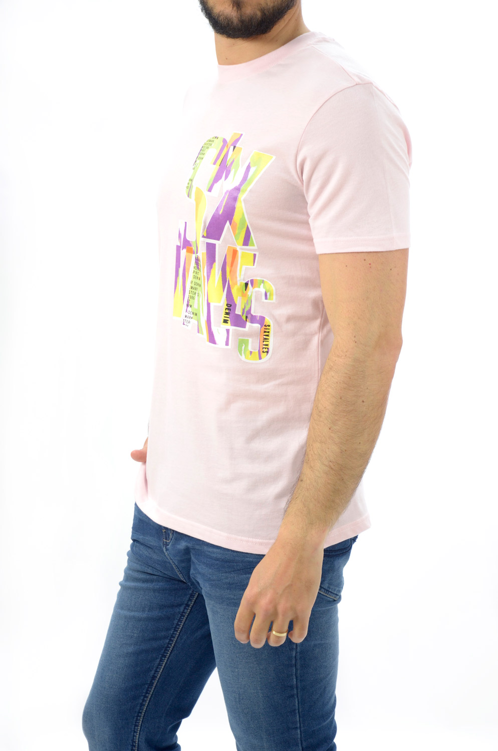 Camiseta Sixvalves mc Grafica Rosa