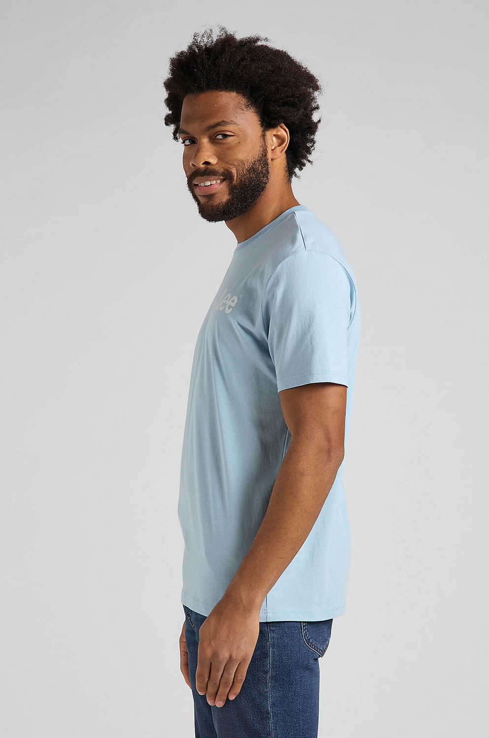 Camiseta Lee Wobby Logo Tee Ice Blue