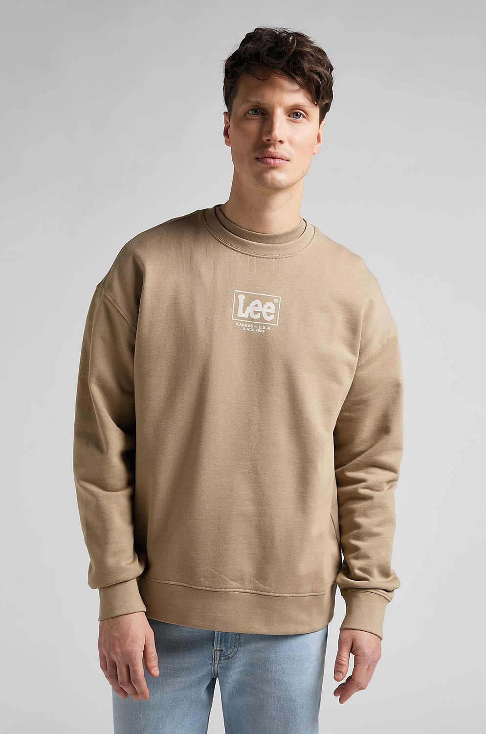 Sudadera Lee Logo Loose Crew Clay