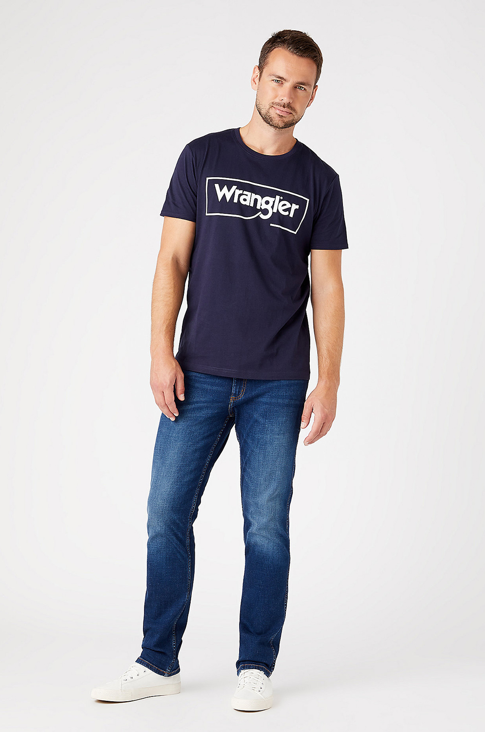 Camiseta Wrangler Farme Logo Tee Navy