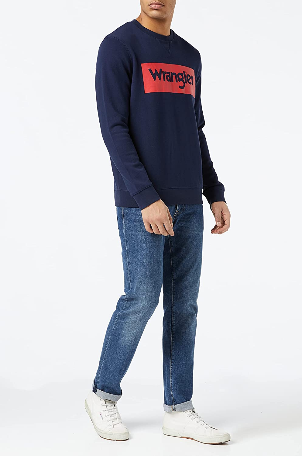 Sudadera Wrangler Logo Crew Sweat Navy