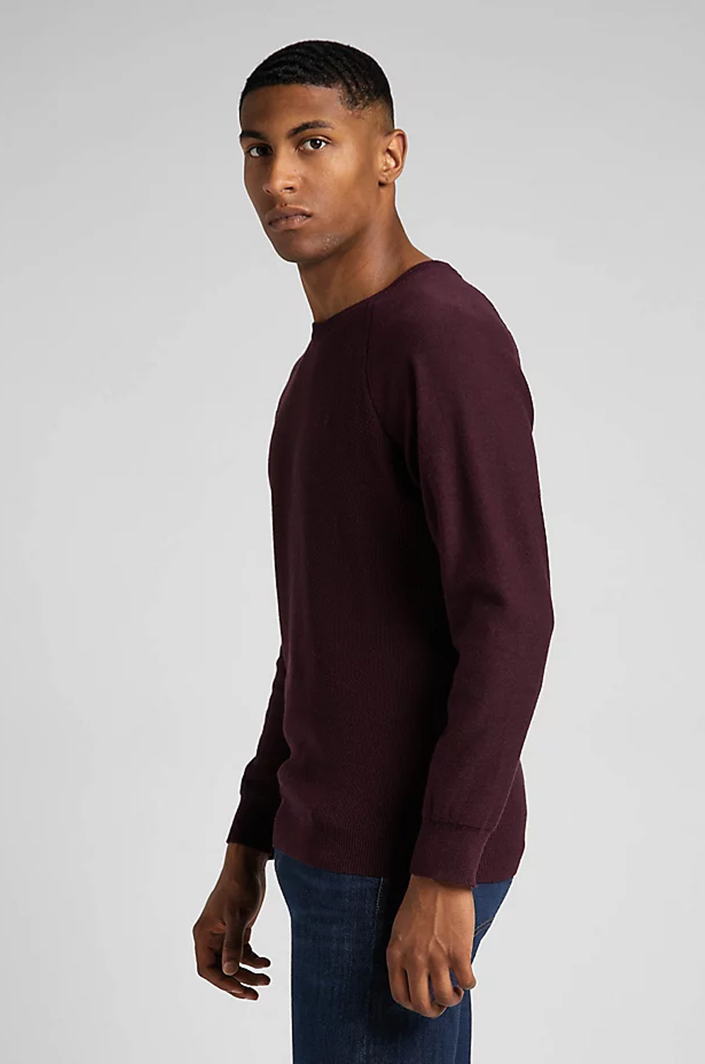 Jersey Lee Raglan Crew Knit Velvet Beet