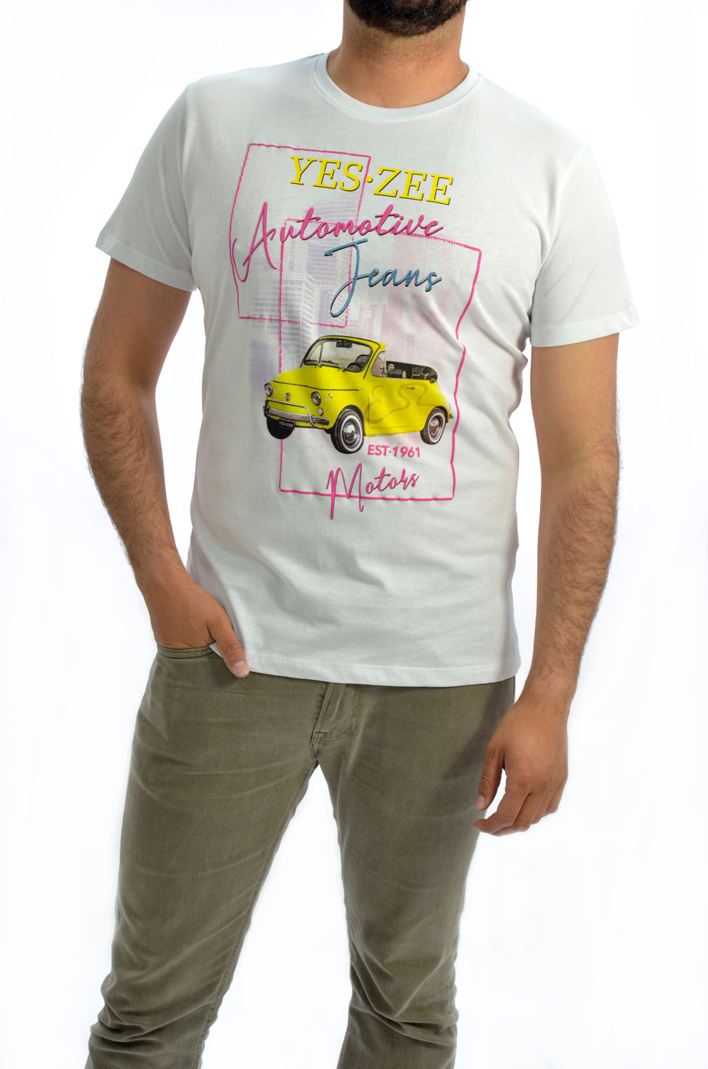 Camiseta Yes Zee Mod T730 Blanco