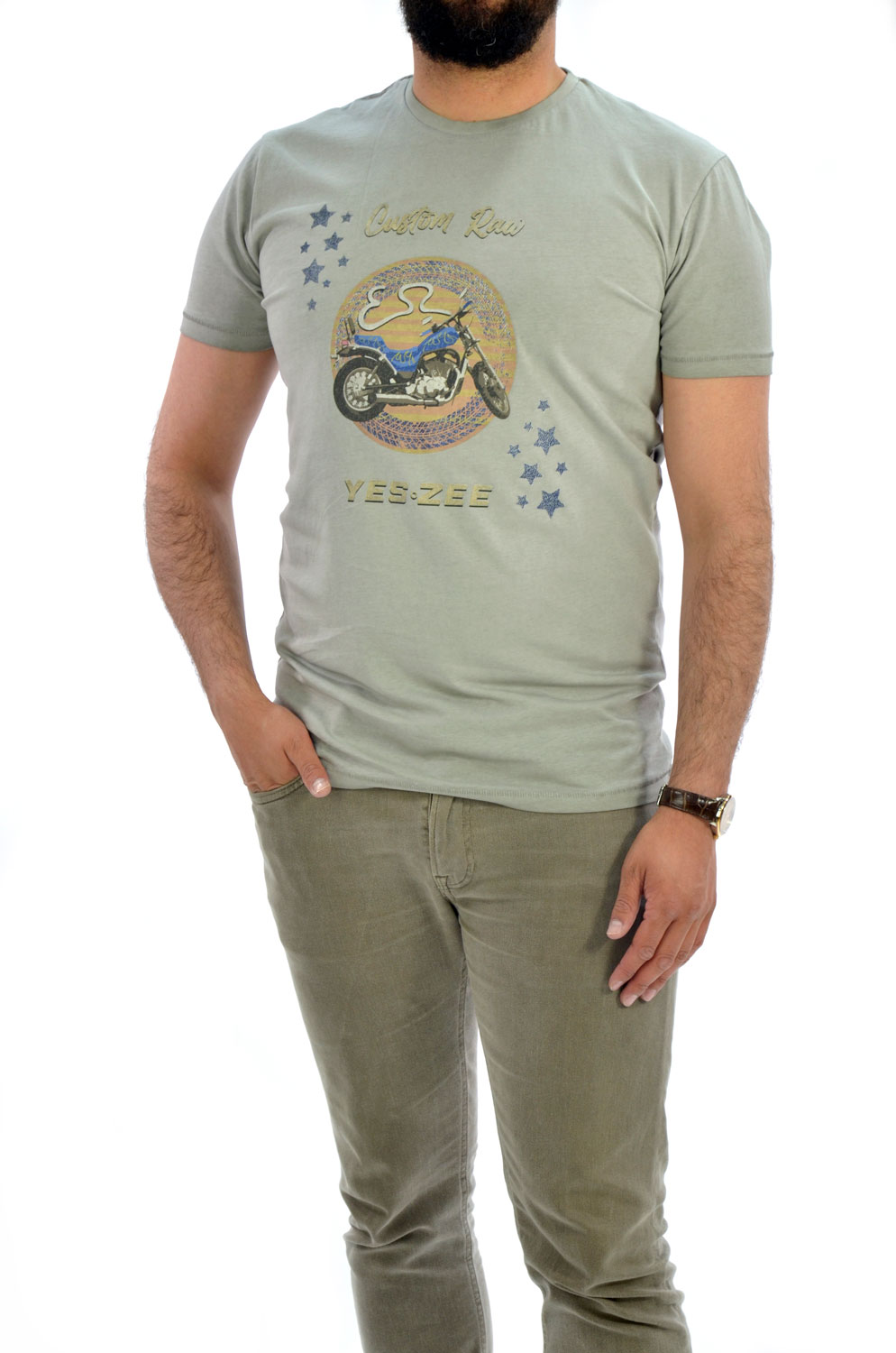 Camiseta Yes Zee Mod T772 Gris