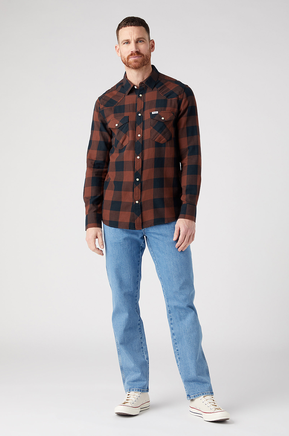 Camisa Wrangler Ls Westrern Shirt Potting Soil