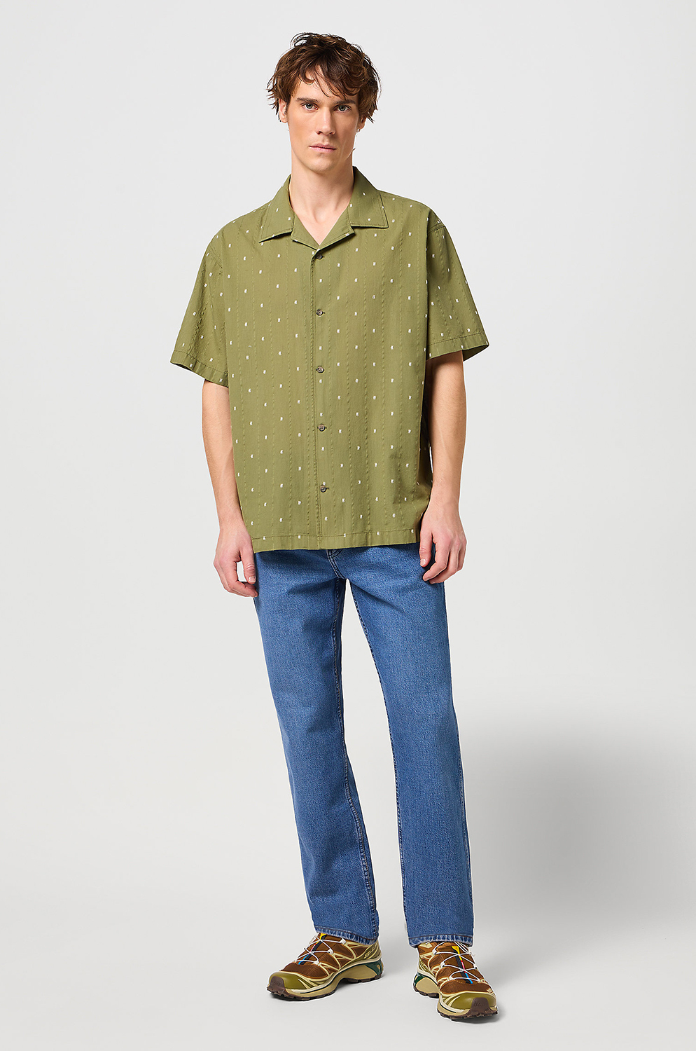 Camisa Wrangler Ss Resort Shirt Dusty Olive