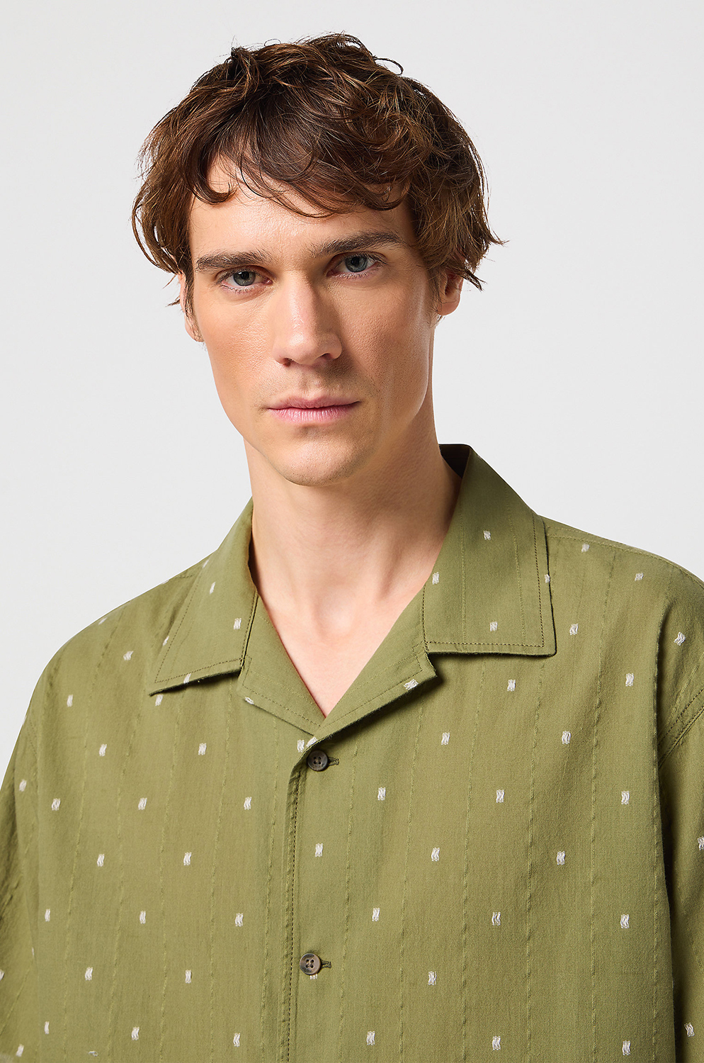 Camisa Wrangler Ss Resort Shirt Dusty Olive