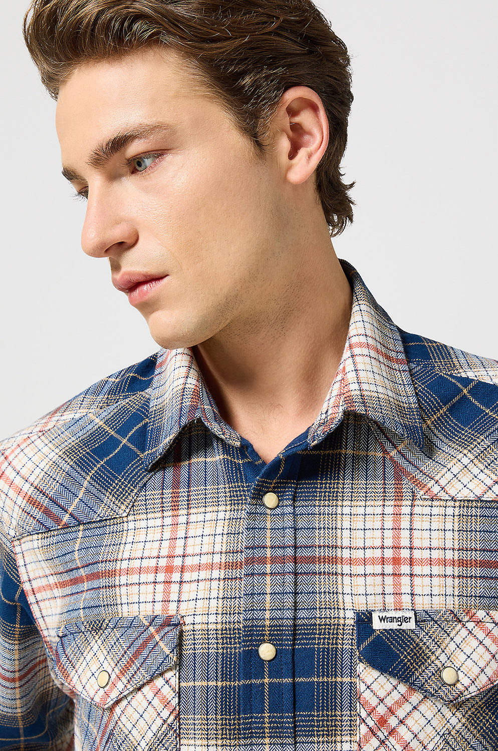 Camisa Wrangler Western Shirt Navy Red